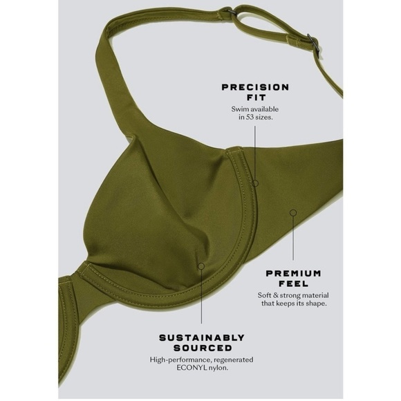 Cuup The Scoop Underwire Bikini Swim Top Fern 15 (38D / 40C / 42B) - Picture 5 of 10